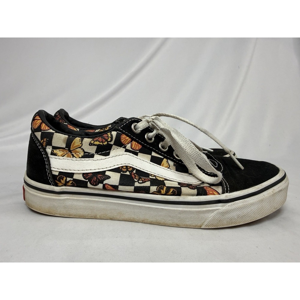 Vans Butterfly Checkered Women's Shoes Size 7 Black White